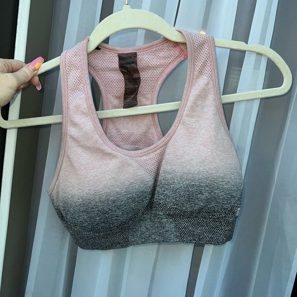 Gymshark pink and grey sports bra size M